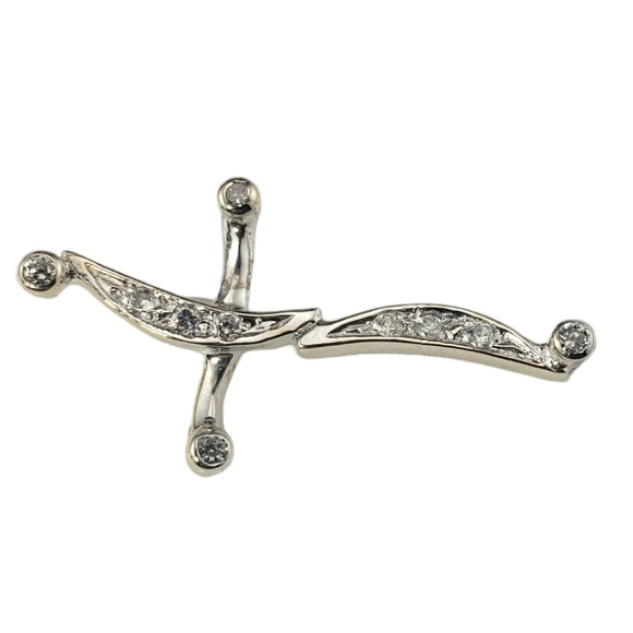 14 Karat White Gold Diamond Cross Pendant #16830 - Picture 2 of 7